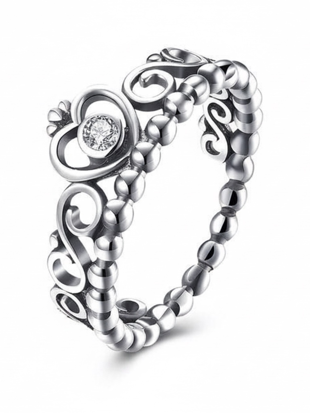 Womens Small Sterling Silver Crown Ring